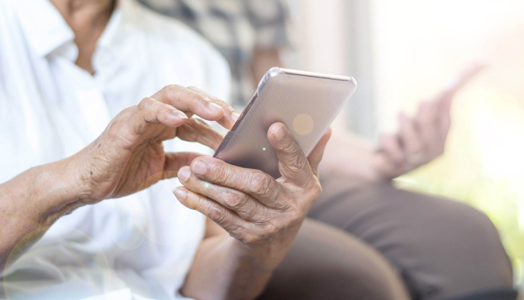 Hands holding a smart phone