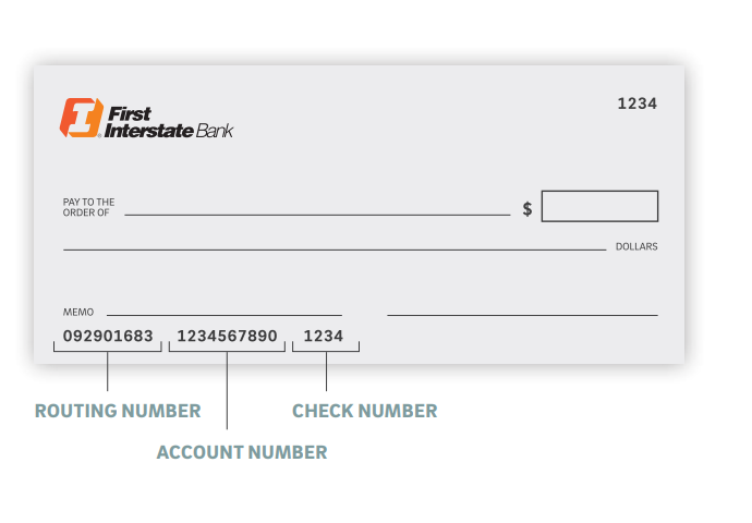 Image of check and routing number